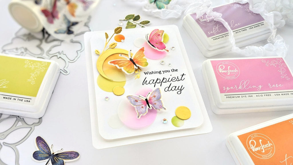 Pinkfresh Studio Artsy Floral Bundle Happiest Day Card | color-code:ALT04