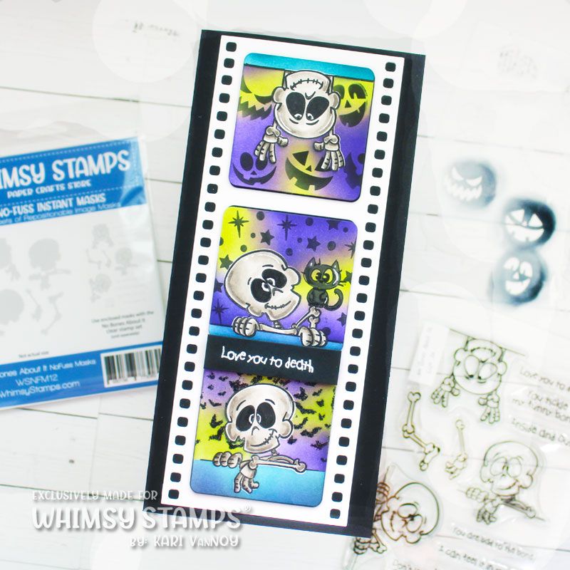 Whimsy Stamps No Bones About It Clear Stamps dp1122 skeleton cuties