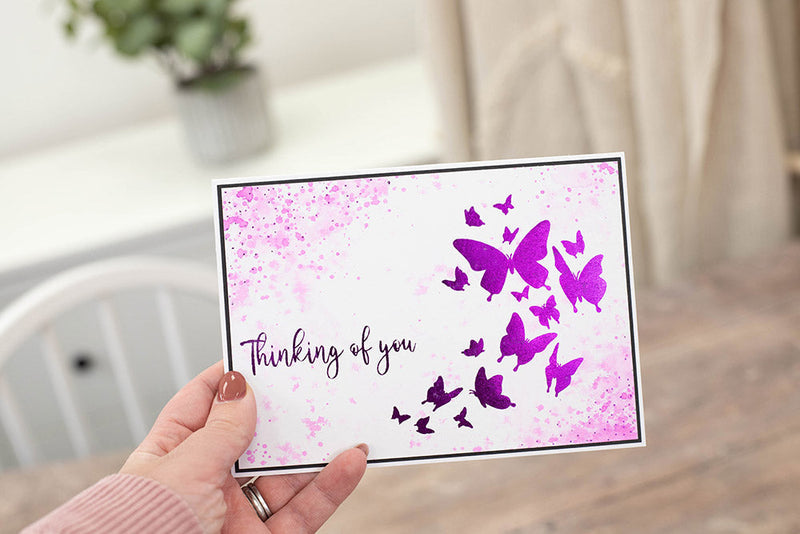 Crafter's Companion Make A Wish Foil Transfers cc-foiltr8-mkws Thinking Of You Butterfly Card