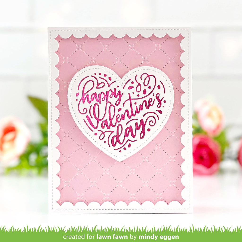 Lawn Fawn Stitched Happy Heart Dies lf3316 Happy Valentine's Day