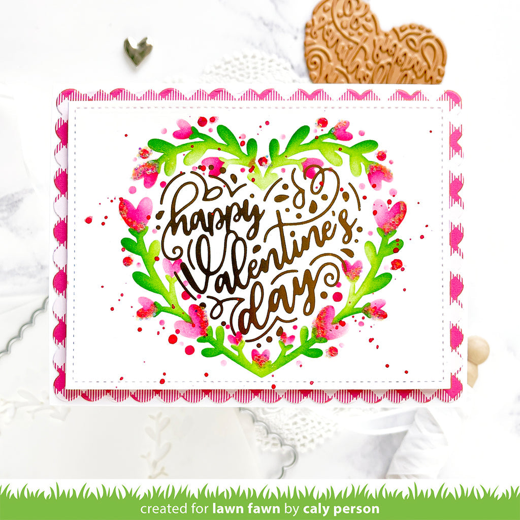 Lawn Fawn Heart Wreath Stencils lf3323 Happy Valentine's Day | color-code:alt1