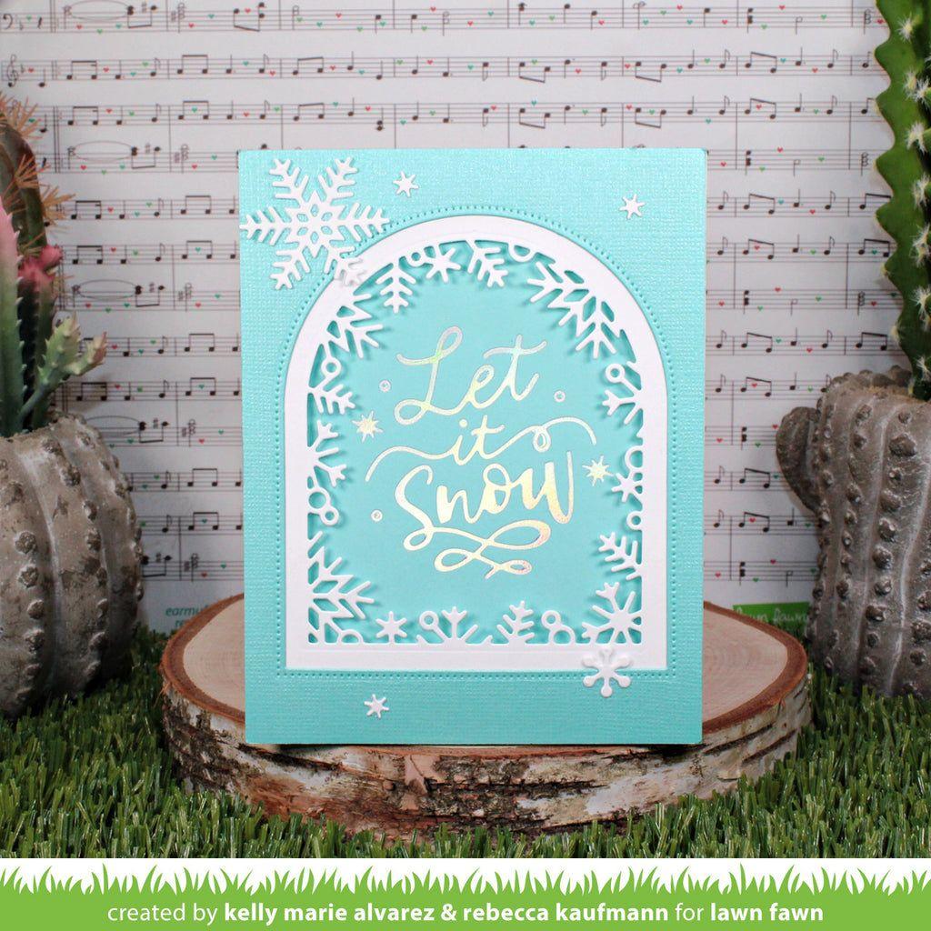 Lawn Fawn Winter Wonderland Window Dies lf3255 let it snow
