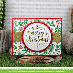 Lawn Fawn Winter Sprigs Background Stencils merry christmas
