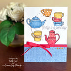 Simon Says Stamp Embossing Folder Demilune sf359 Good Day Card