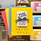 Rainbow Splash Embossing Folder Swiss Dots rsef2 Birthday Card
