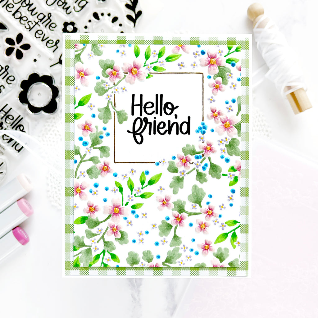 Simon Says Stamp Embossing Folder And Die Jubilee sfd262 Hello Card | color-code:ALT03