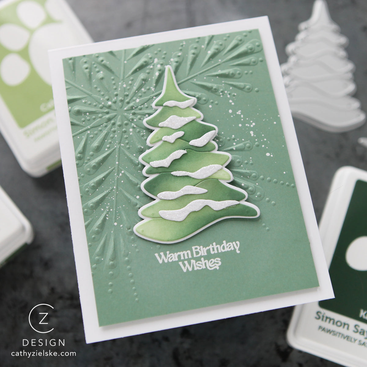 Simon Says Stamp Embossing Folder Pixie Snowflake sf452 Birthday Card | color-code:ALT02