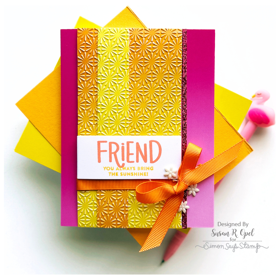 Simon Says Stamp Embossing Folder Star Lattice sf334 Sunny Card | color-code:ALT05