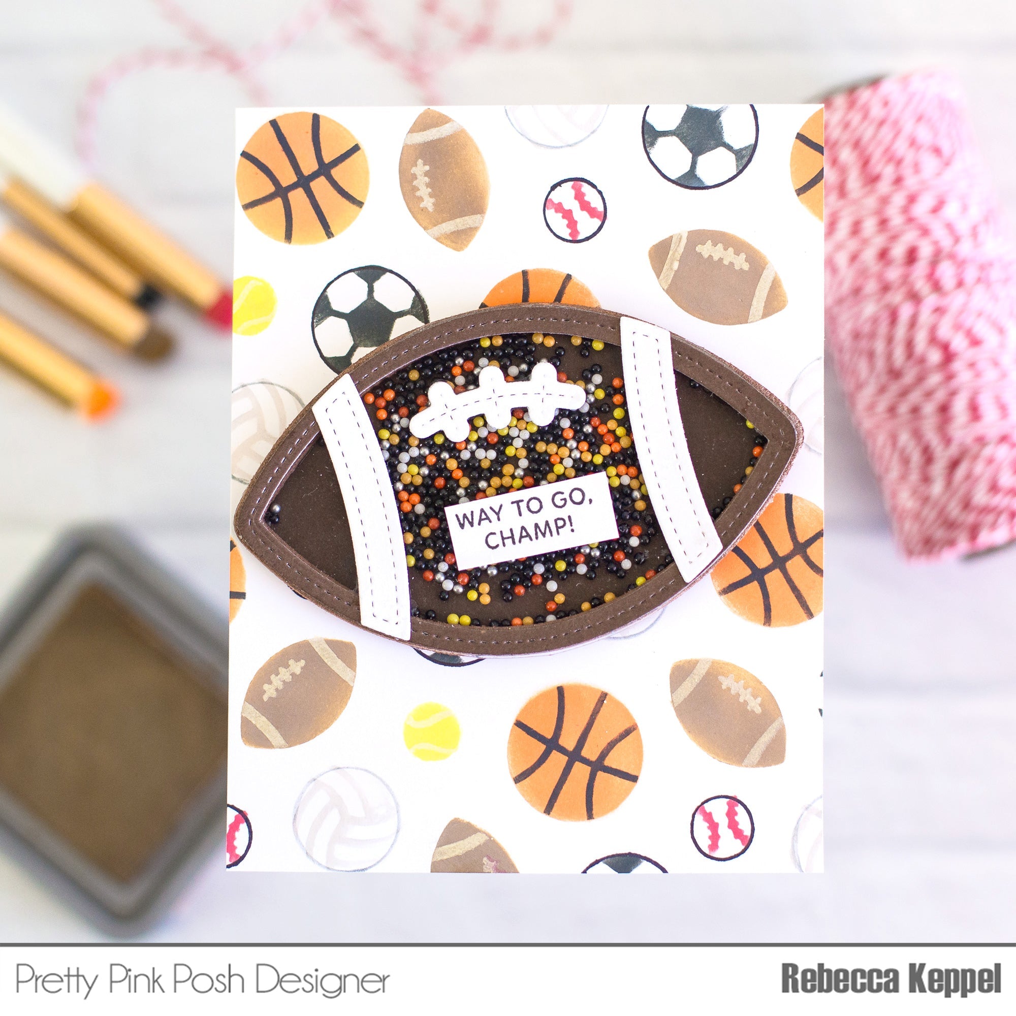 Pretty Pink Posh Layered Sports Balls Stencils way to go