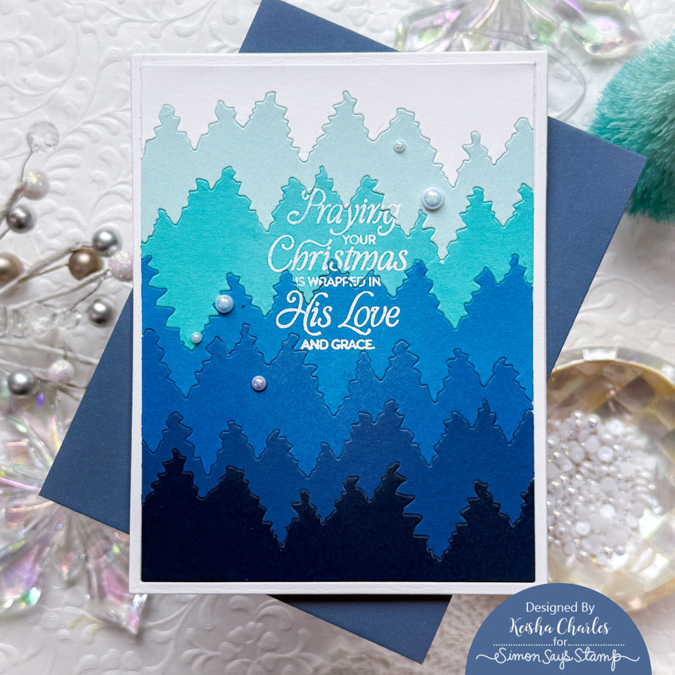 Simon Says Stamp Forest Background Wafer Die 1492md Christmas Card