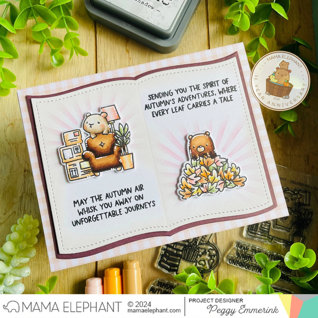 Mama Elephant Deliver Fall Fun Clear Stamps autumn air
