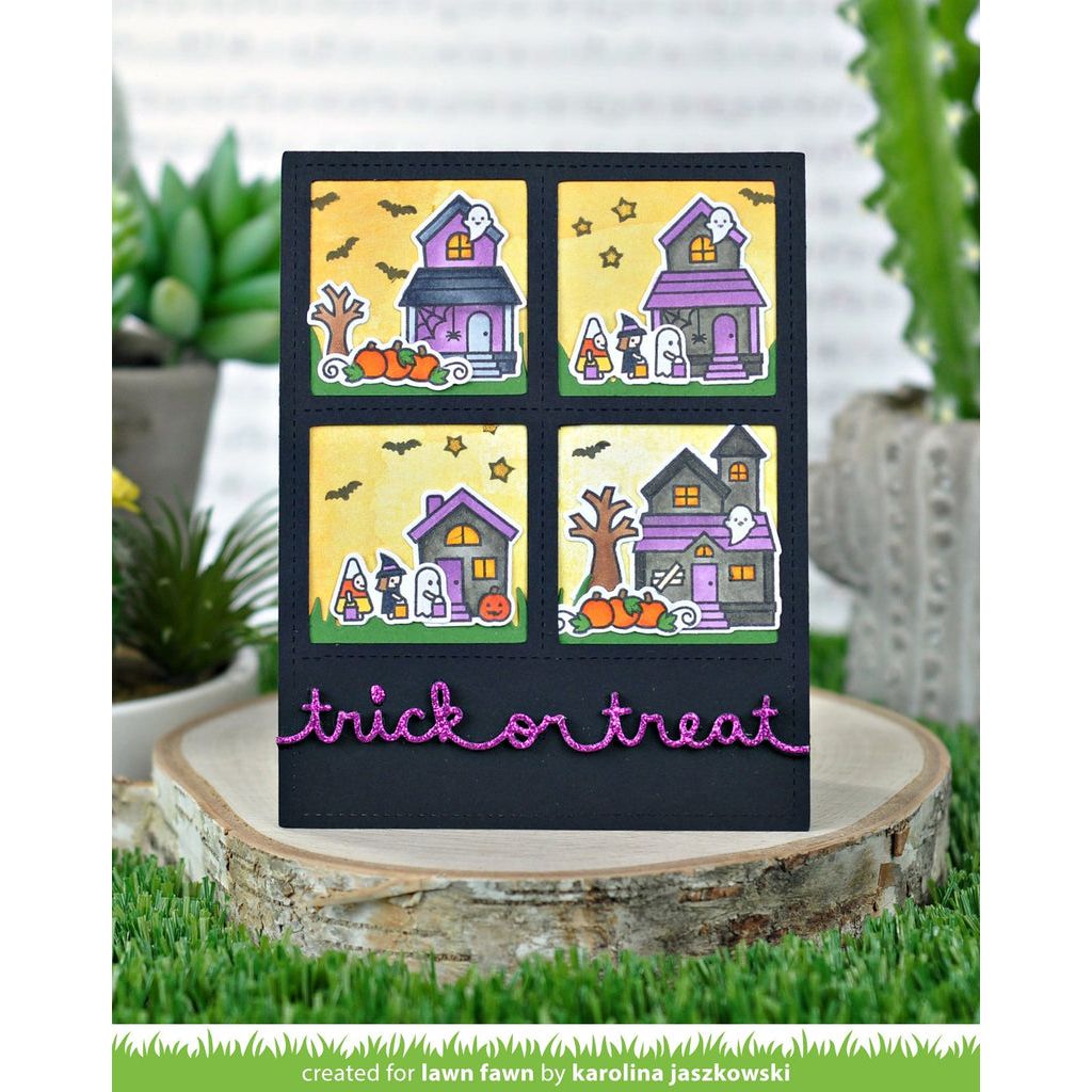 Lawn Fawn Foursquare Backdrop Portrait Custom Craft Dies lf2065 Trick or Treat