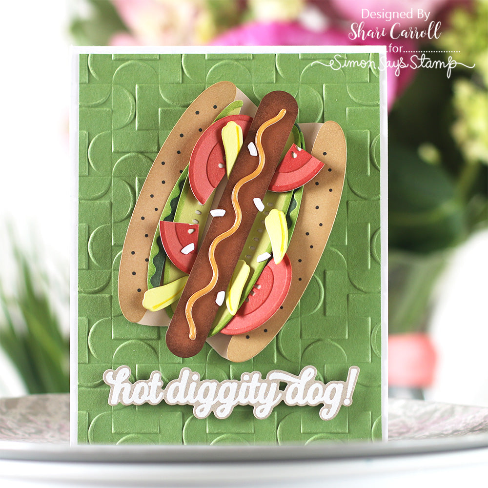 Simon Says Stamp Frankly Words Wafer Dies 1379sdc Happy Camper Hot Dog Card