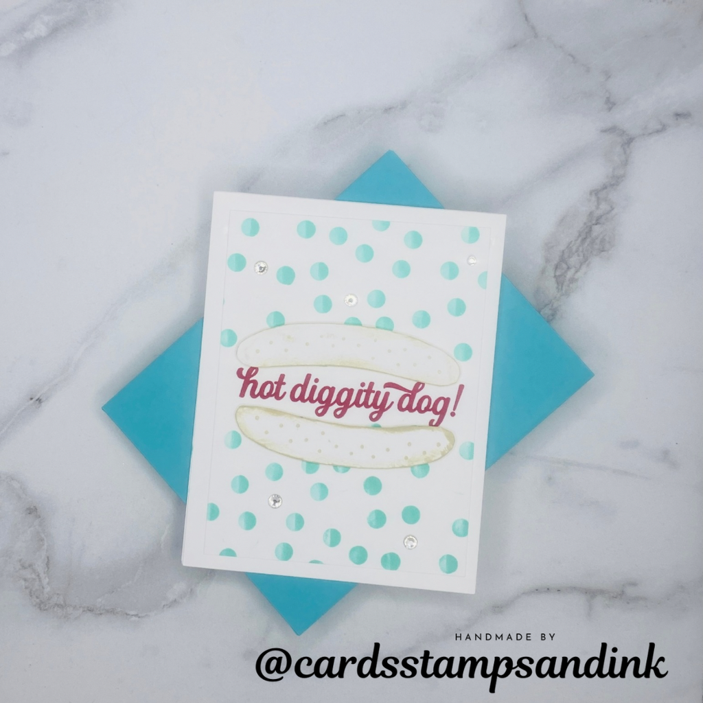 Simon Says Stamps and Dies Frankly set1031fy Happy Camper Hot Dog Card