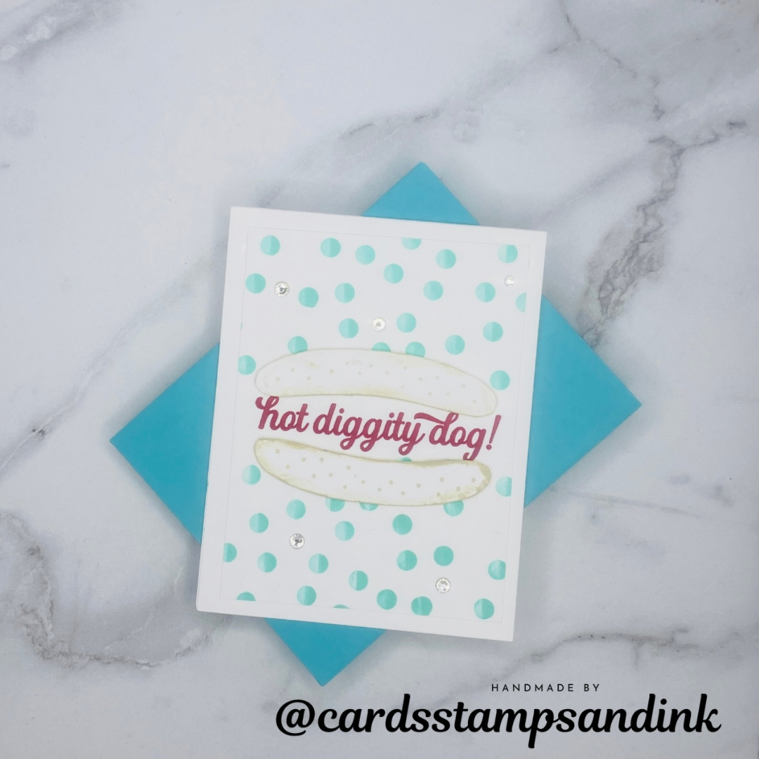 Simon Says Stamps and Dies Frankly set1031fy Happy Camper Hot Dog Card