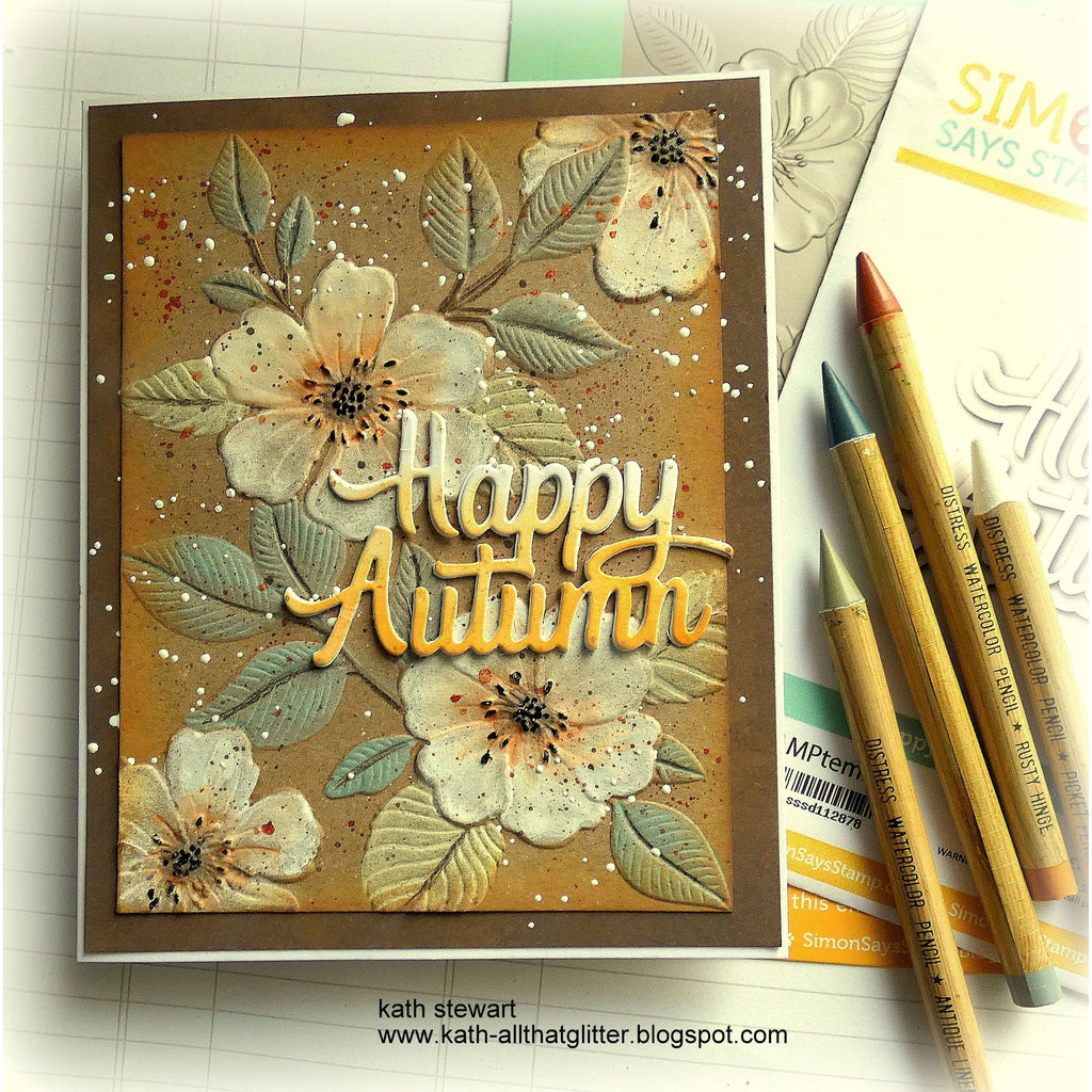 Simon Says Stamp Embossing Folder Free Falling Floral sf348 Season Of Wonder Autumn Card | color-code:ALT03