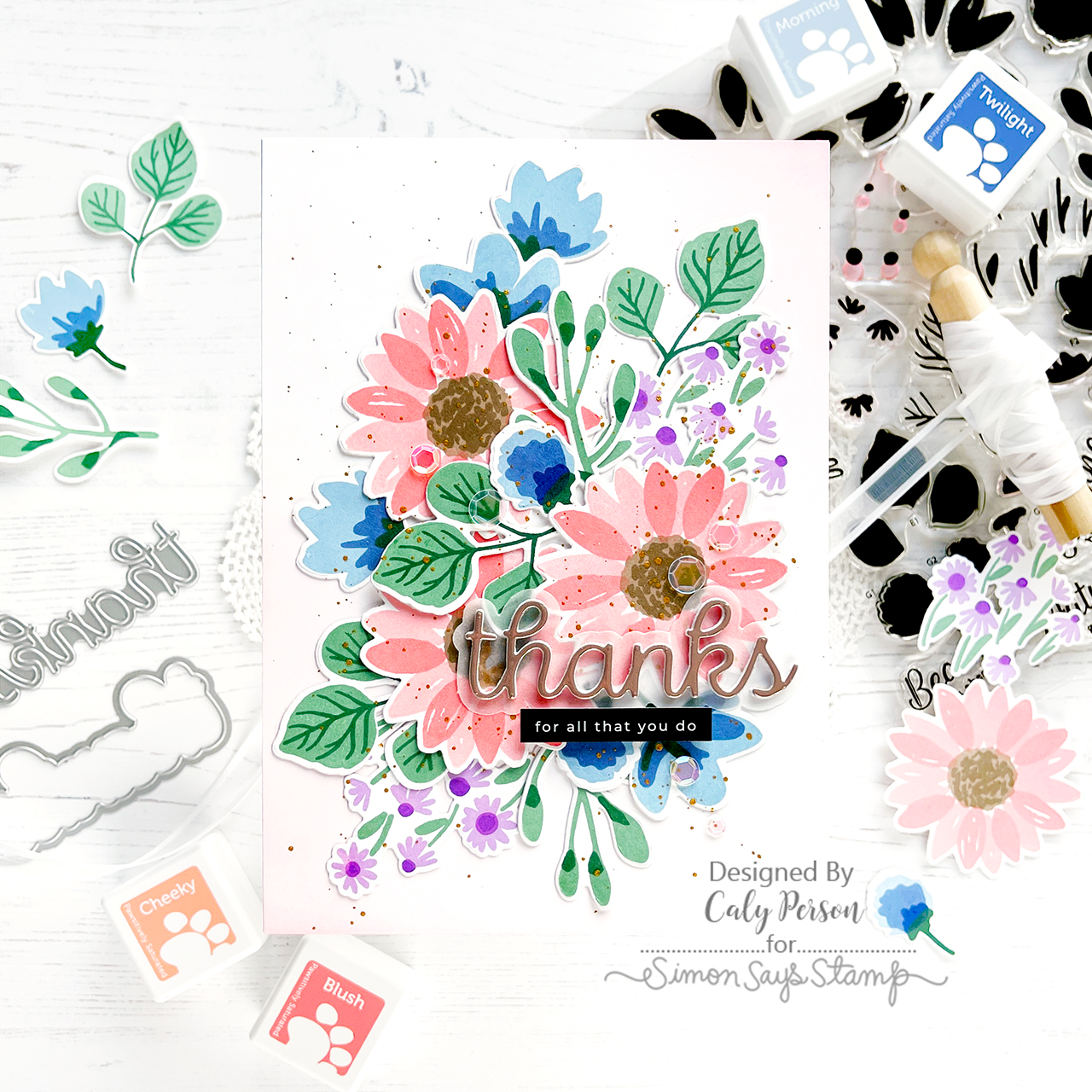 Simon Says Stamp Fresh Air Fall Flowers Wafer Dies sssd112876c Season Of Wonder Thanks Card | color-code:ALT03