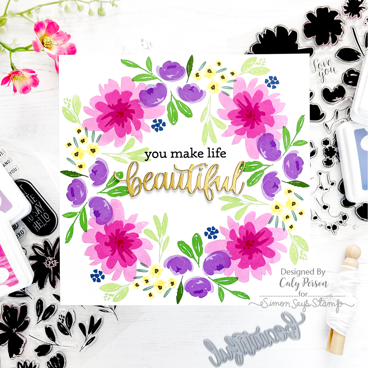 Simon Says Clear Stamps Fresh Air Flowers sss202703 Framed Floral Art | color-code:ALT07