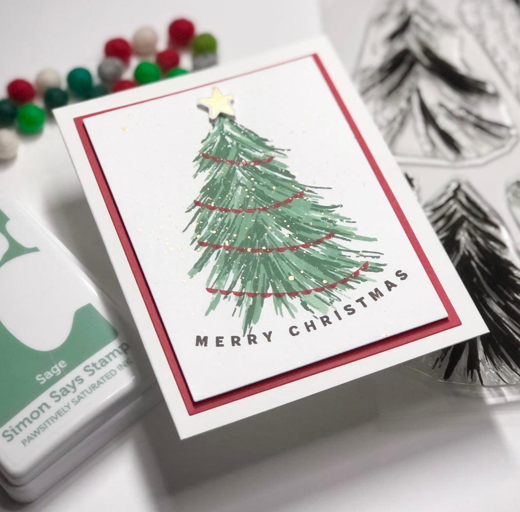 Simon Says Clear Stamps Fresh Air Holiday Tree sss202760c Season Of Wonder Christmas Card