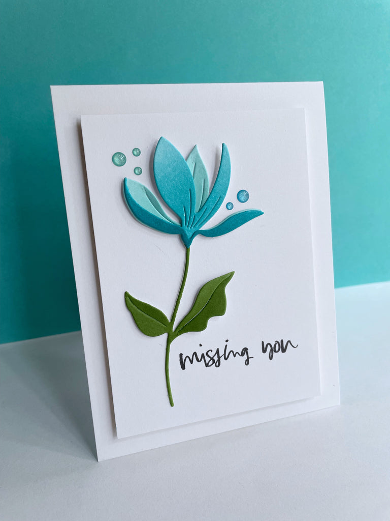 Simon Says Stamp Fresh Cut Floral Stem Die s858 Just A Note Miss You Card | color-code:ALT05