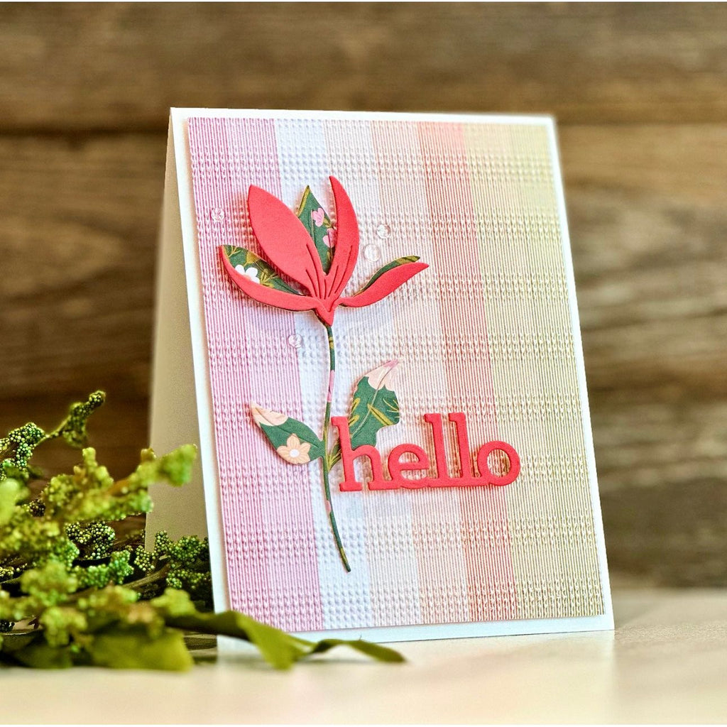 Simon Says Stamp Fresh Cut Floral Stem Die s858 Just A Note Hello Card