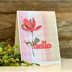 Simon Says Stamp Fresh Cut Floral Stem Die s858 Just A Note Hello Card