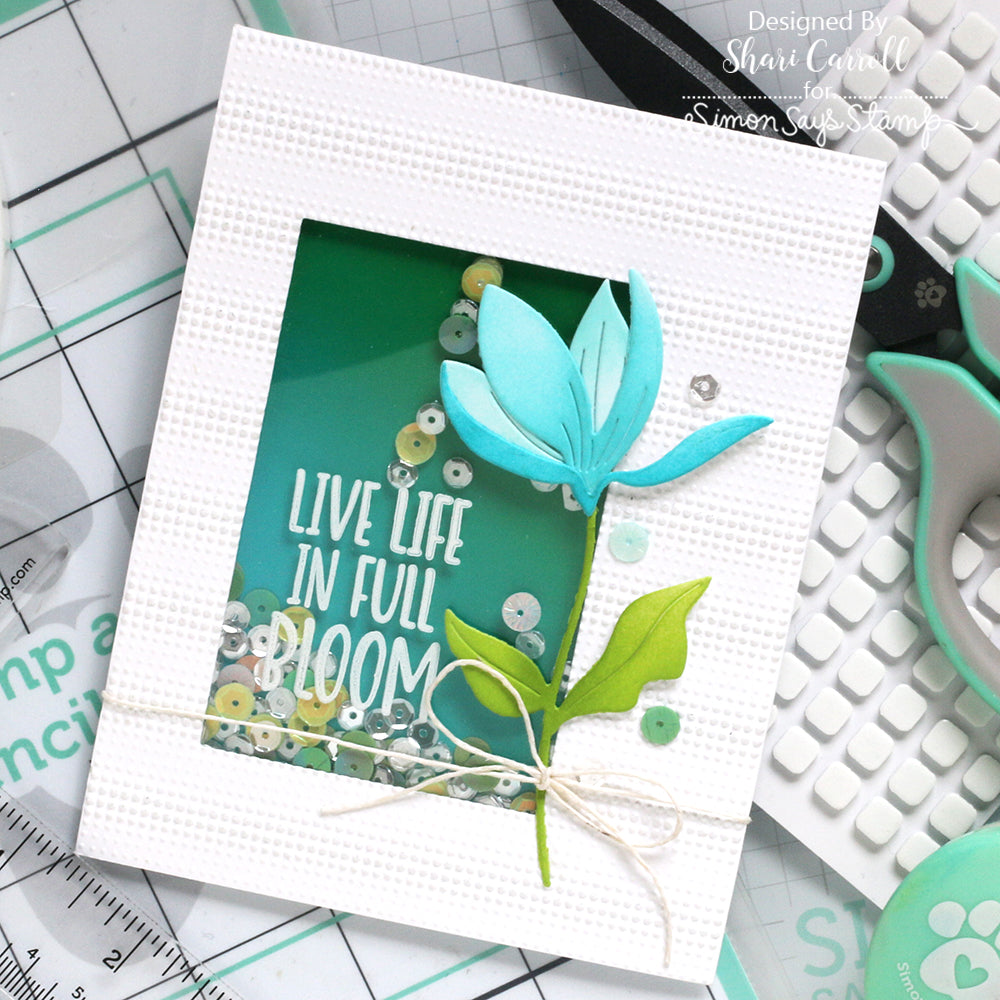 Simon Says Stamp Fresh Cut Floral Stem Die s858 Just A Note Encouragement Card | color-code:ALT07