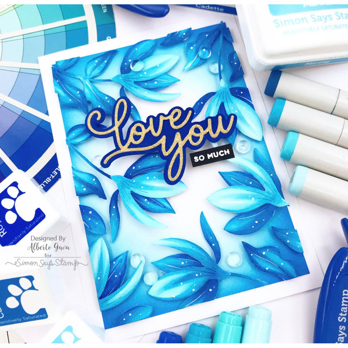Simon Says Stamp Fresh Cut Floral Stem Die s858 Just A Note Love You Card | color-code:ALT01