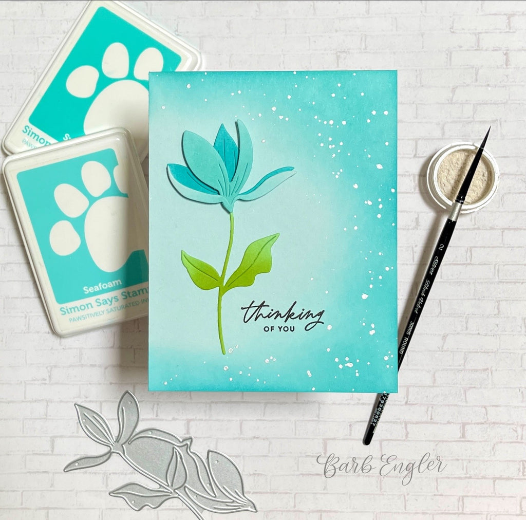 Simon Says Stamp Fresh Cut Floral Stem Die s858 Just A Note Thinking of You Card | color-code:ALT03