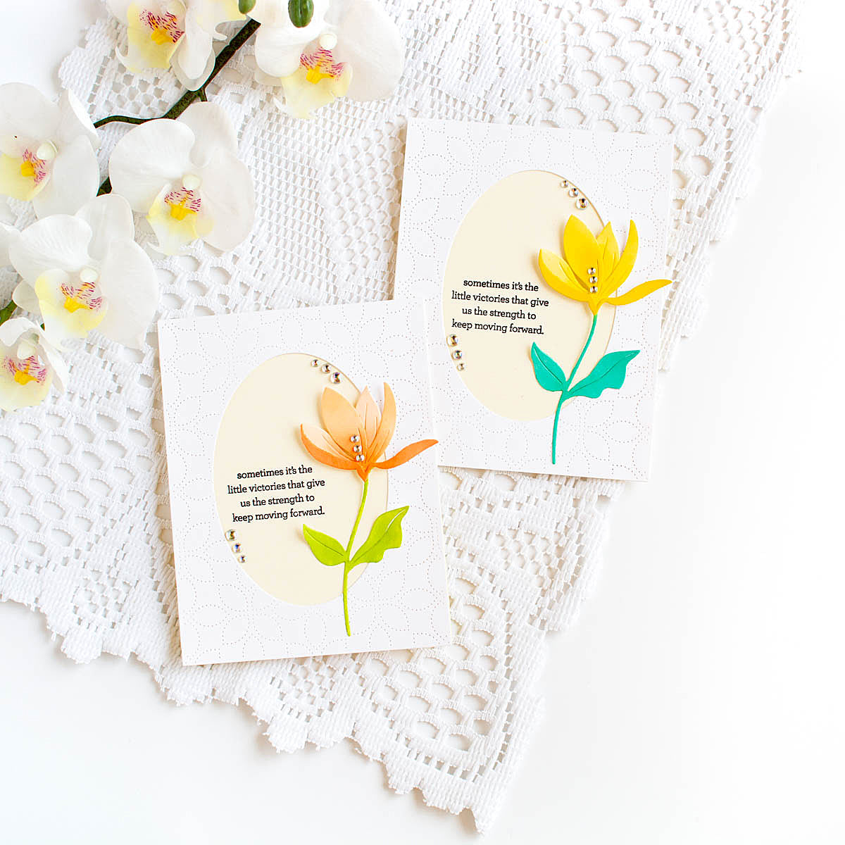 Simon Says Stamp Fresh Cut Floral Stem Die s858 Just A Note Encouragement Cards | color-code:ALT02