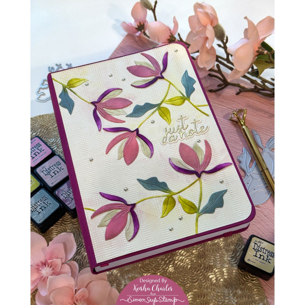 Simon Says Stamp Fresh Cut Floral Stem Die s858 Just A Note Floral Journal | color-code:ALT04