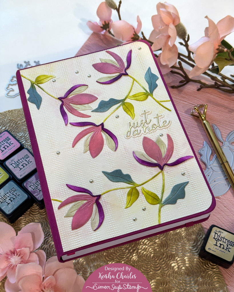 Simon Says Stamp Fresh Cut Floral Stem Die s858 Just A Note Floral Journal | color-code:ALT04