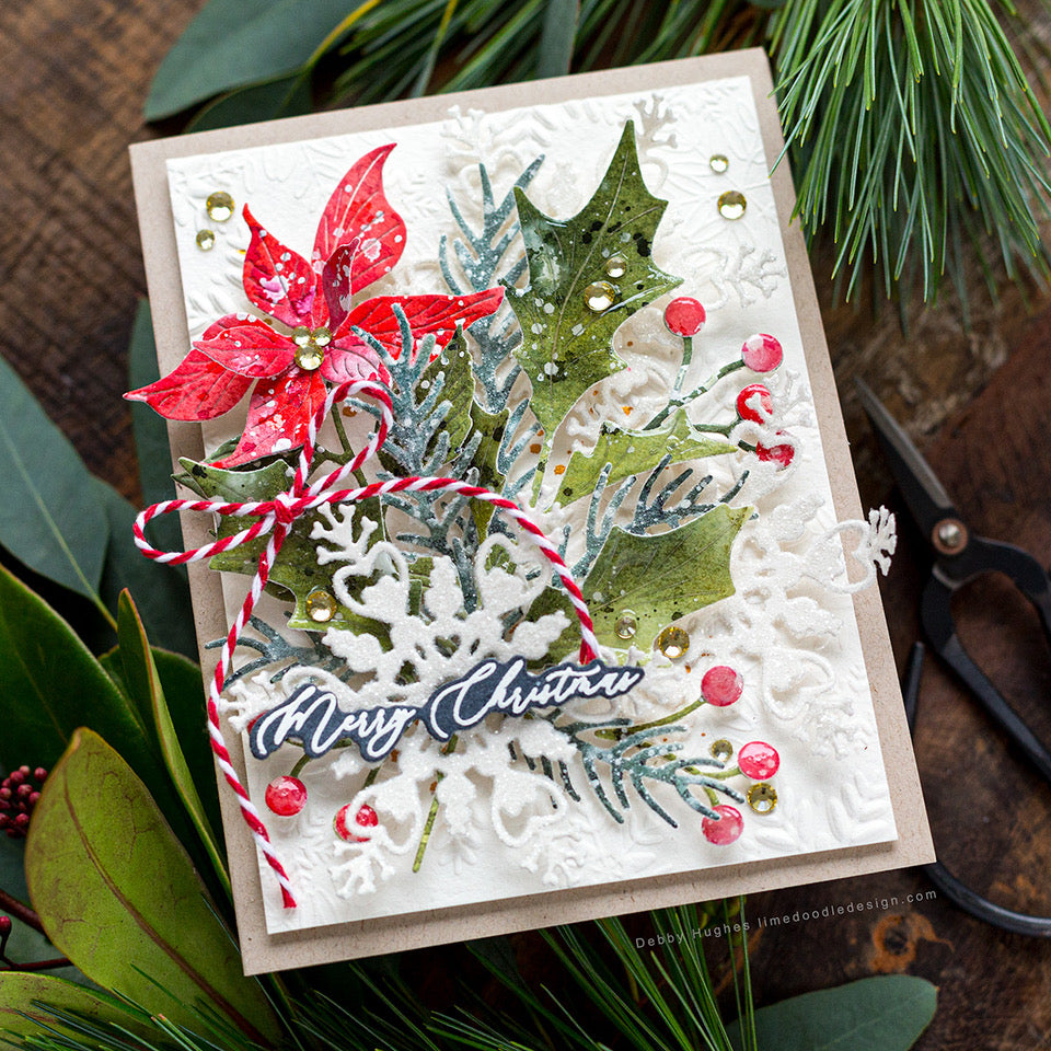 Simon Says Stamp Fresh Holly Sprig Wafer Dies s961 Festive Fun Christmas Card | color-code:ALT01