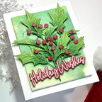 Simon Says Stamp Fresh Holly Sprig Wafer Dies s961 Festive Fun Christmas Card