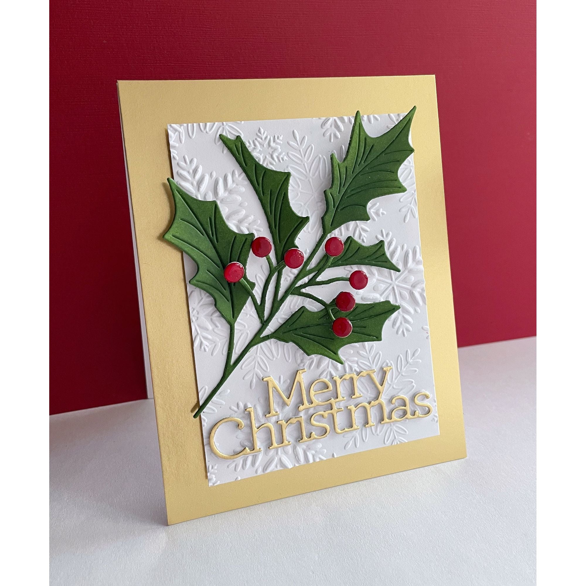 Simon Says Stamp Fresh Holly Sprig Wafer Dies s961 Festive Fun Christmas Card | color-code:ALT02