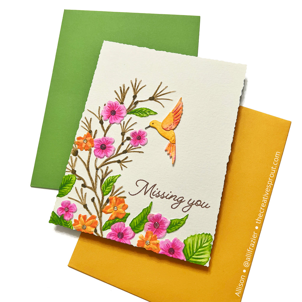 Simon Says Stamp Embossing Folder Fresh Sprigs sf467 You Are My Favorite Miss You Card | color-code:ALT01