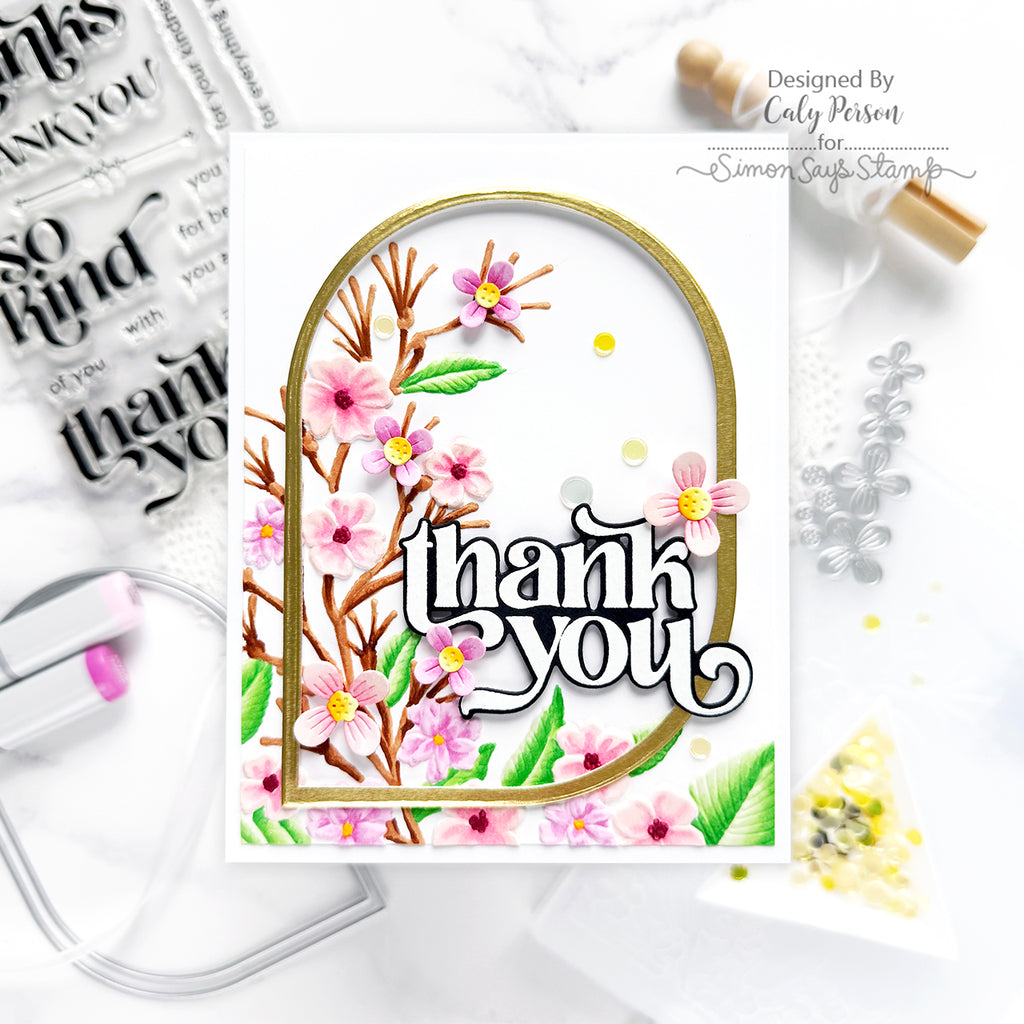 Simon Says Stamp Embossing Folder Fresh Sprigs sf467 You Are My Favorite Thank You Card | color-code:ALT06