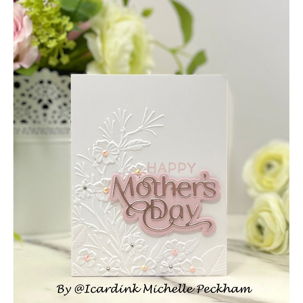 Simon Says Stamp Embossing Folder Fresh Sprigs sf467 You Are My Favorite Mother's Day Card