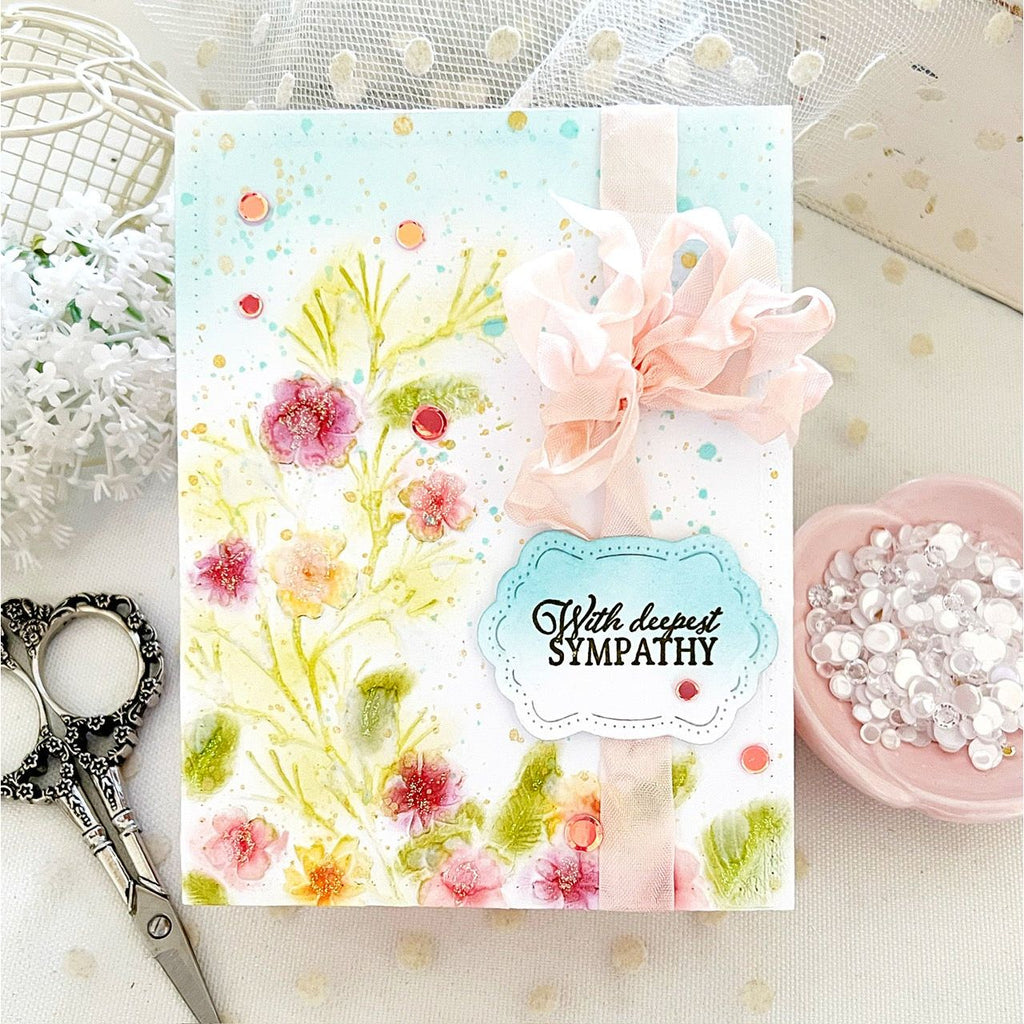 Simon Says Stamp Embossing Folder Fresh Sprigs sf467 You Are My Favorite Sympathy Card