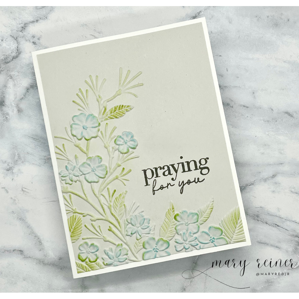 Simon Says Stamp Embossing Folder Fresh Sprigs sf467 You Are My Favorite Praying for You Card | color-code:ALT03