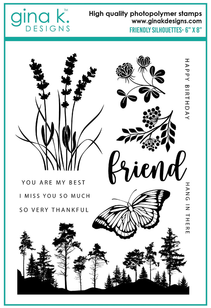 Gina K Designs FRIENDLY SILHOUETTES Clear Stamps gkd122