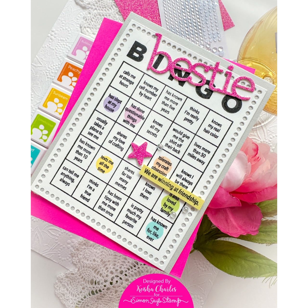CZ Design Friendship Bingo Wafer Dies czd227c Sweetheart Friend Card