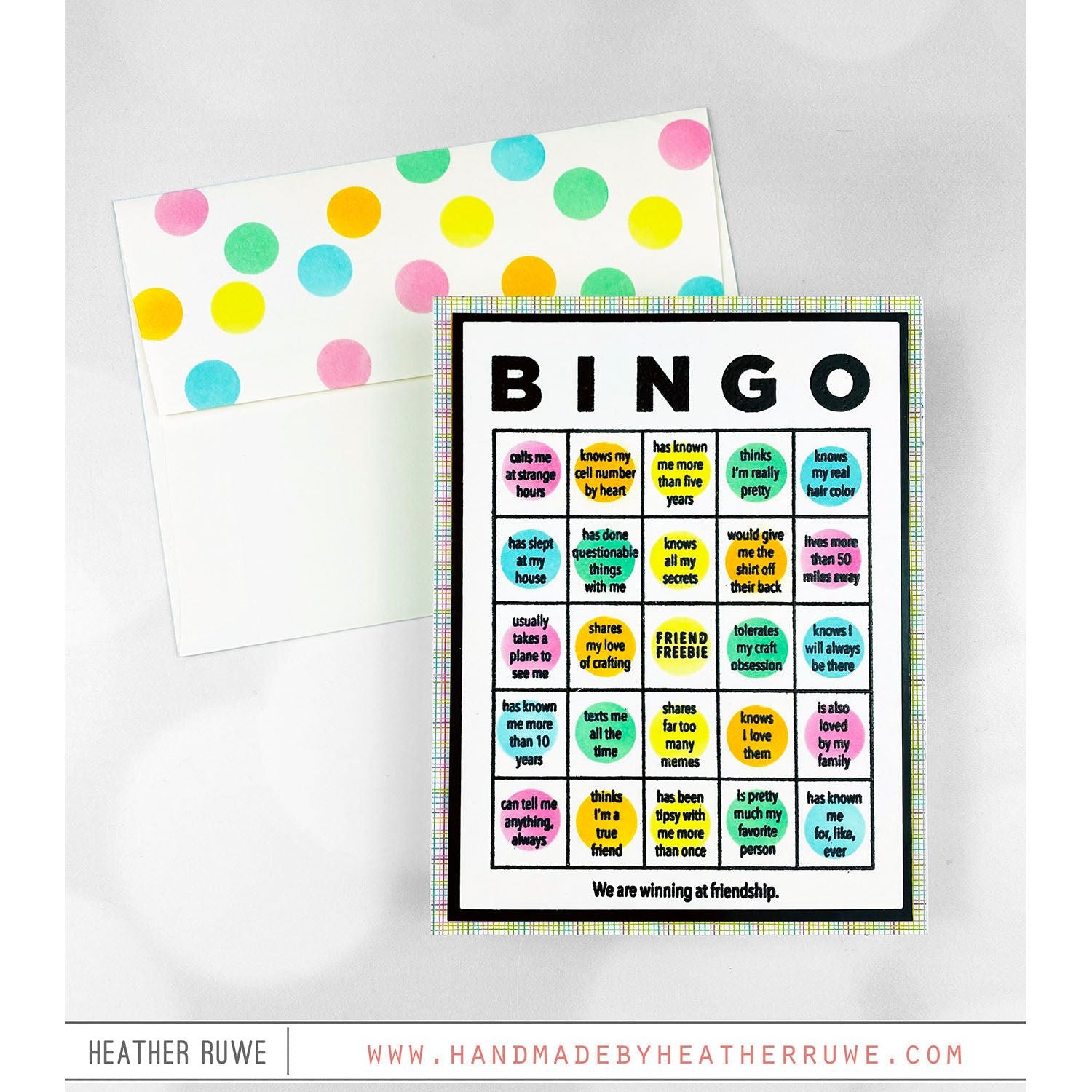 CZ Design Clear Stamps Friendship Bingo cz385c Sweetheart Friend Card | color-code:ALT01