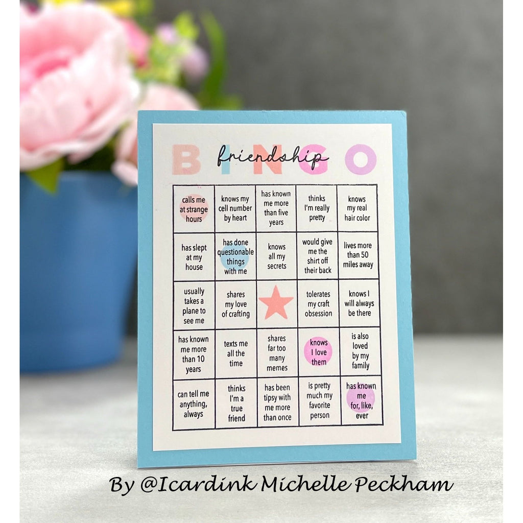 CZ Design Clear Stamps Friendship Bingo cz385c Sweetheart Friend Card