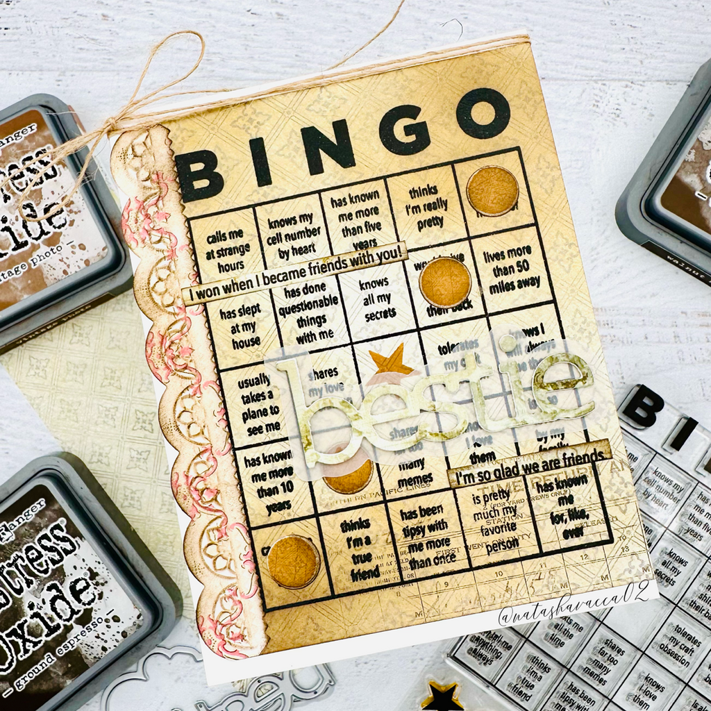 CZ Design Stamps And Dies Friendship Bingo Friend Card