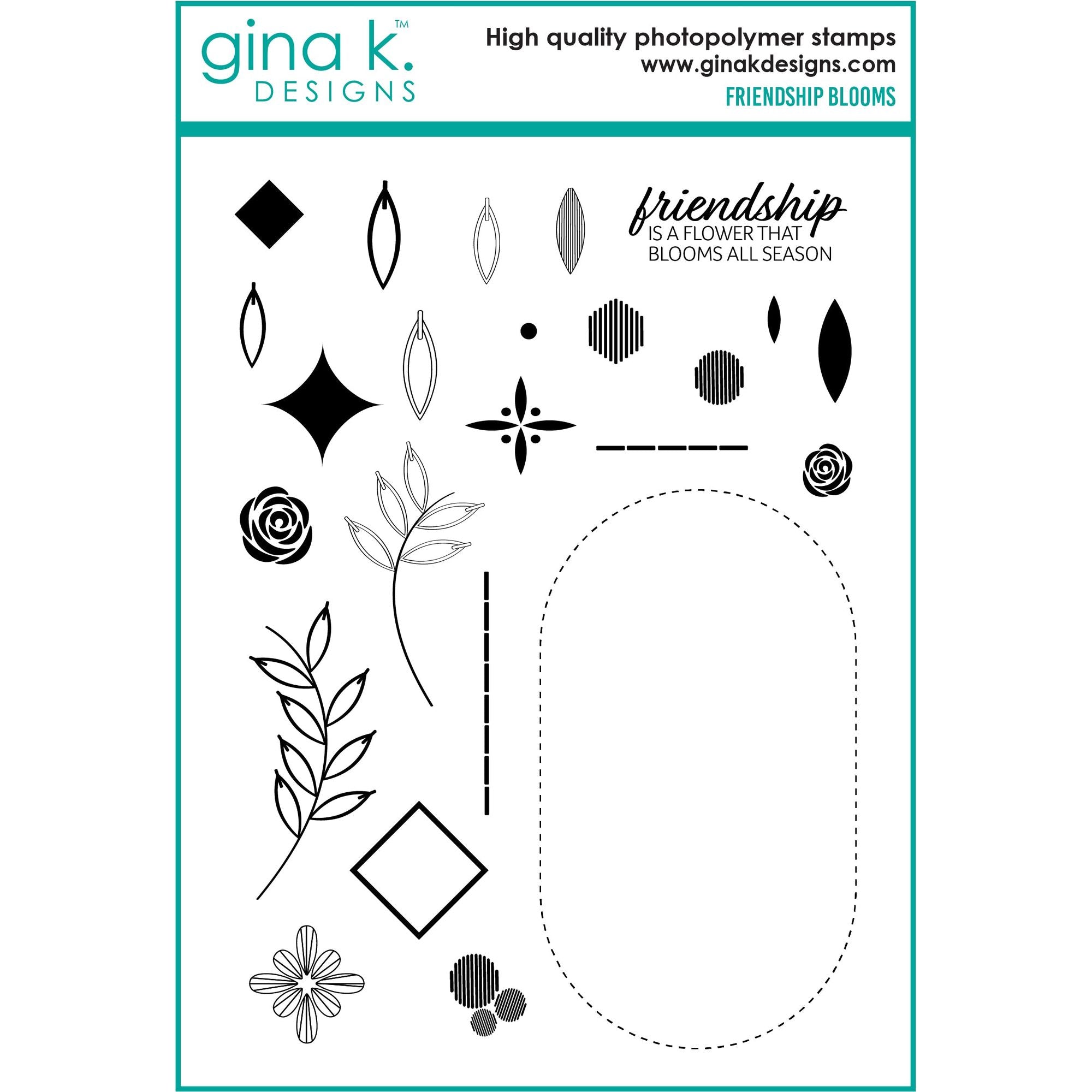 Gina K Designs Friendship Blooms Clear Stamps lh43