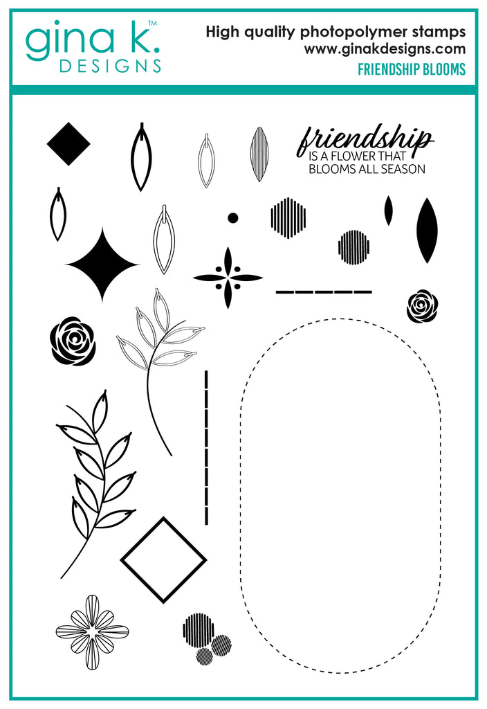 Gina K Designs Friendship Blooms Clear Stamps lh43