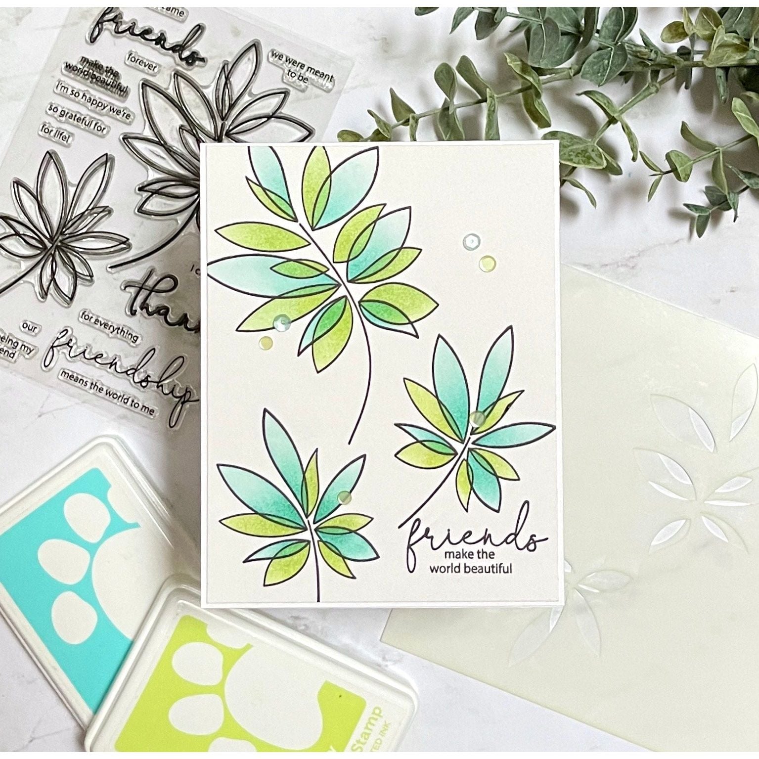 Simon Says Clear Stamps Friendship Leafy Cluster 3020ssc Sweetheart Friend Card | color-code:ALT06