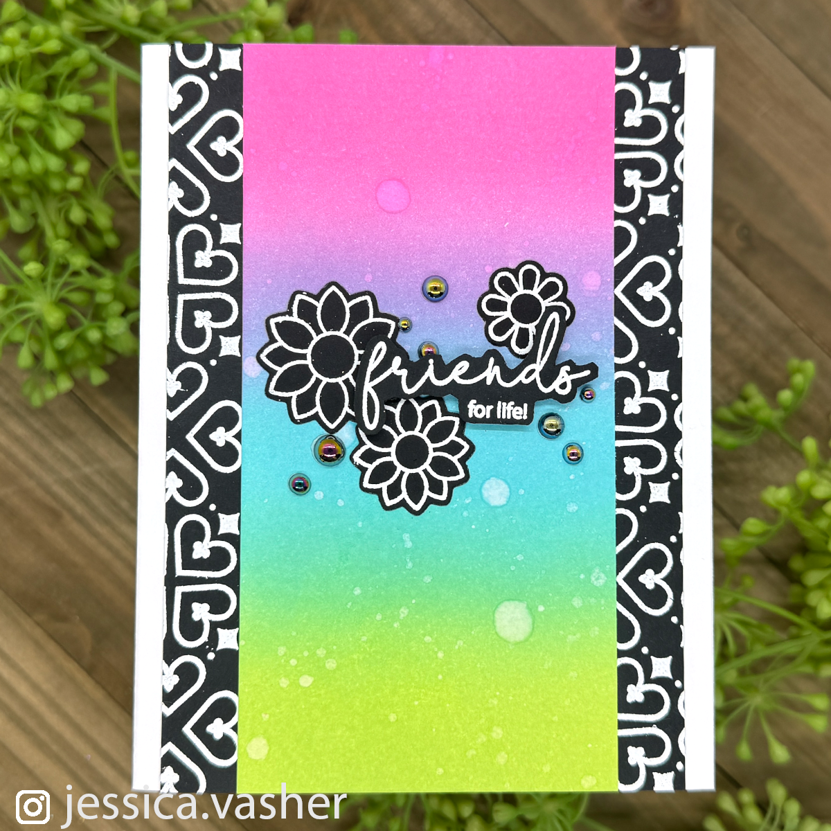 Simon Says Clear Stamps Friendship Leafy Cluster 3020ssc Sweetheart Friend Card | color-code:ALT07