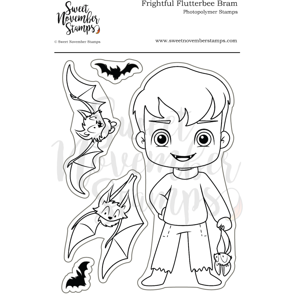 Sweet November Stamps Frightful Flutterbee Bram Clear Stamp Set snsffbr22